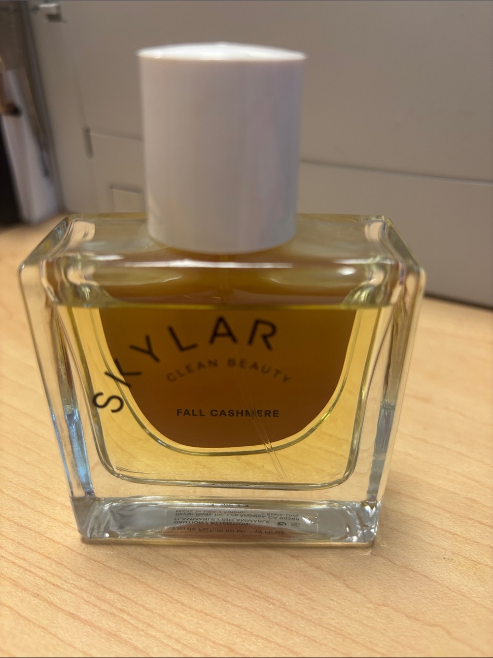 Skylark Fall Cashmere Eau de Parfum — Amber & White Bottle 95%full,
